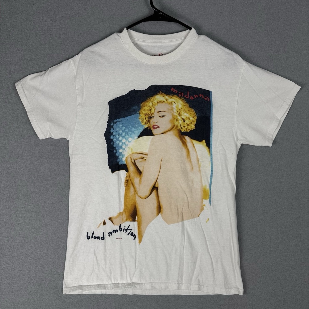 Madonna CELEBRATION TOUR T-Shirt Blond Ambition Womens Size Medium Merch 23-24